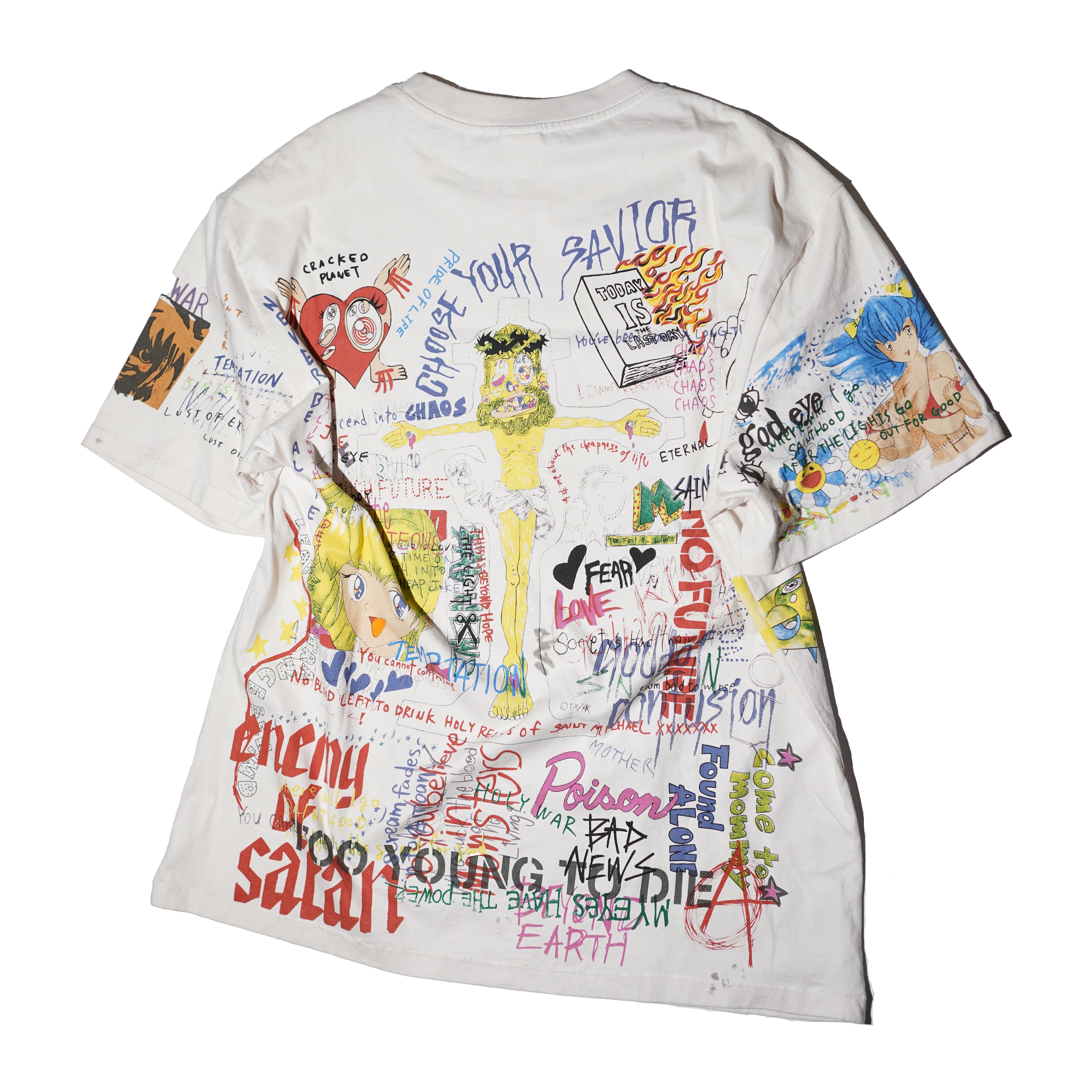 Saint Michael x Takashi Murakami Graffiti Print Vintage T-shirt