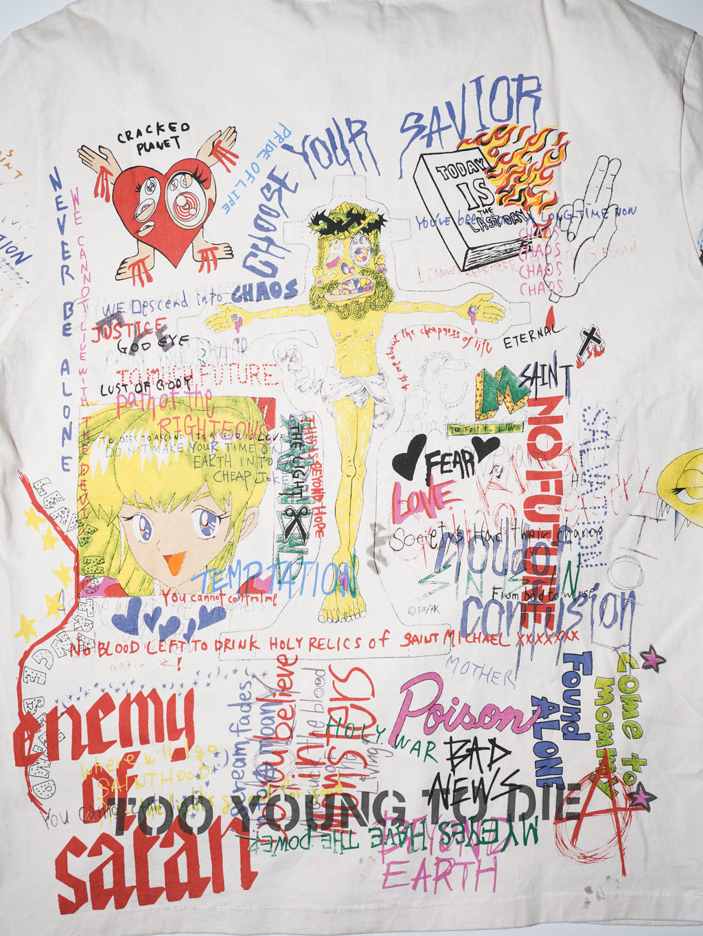Saint Michael x Takashi Murakami Graffiti Print Vintage T-shirt
