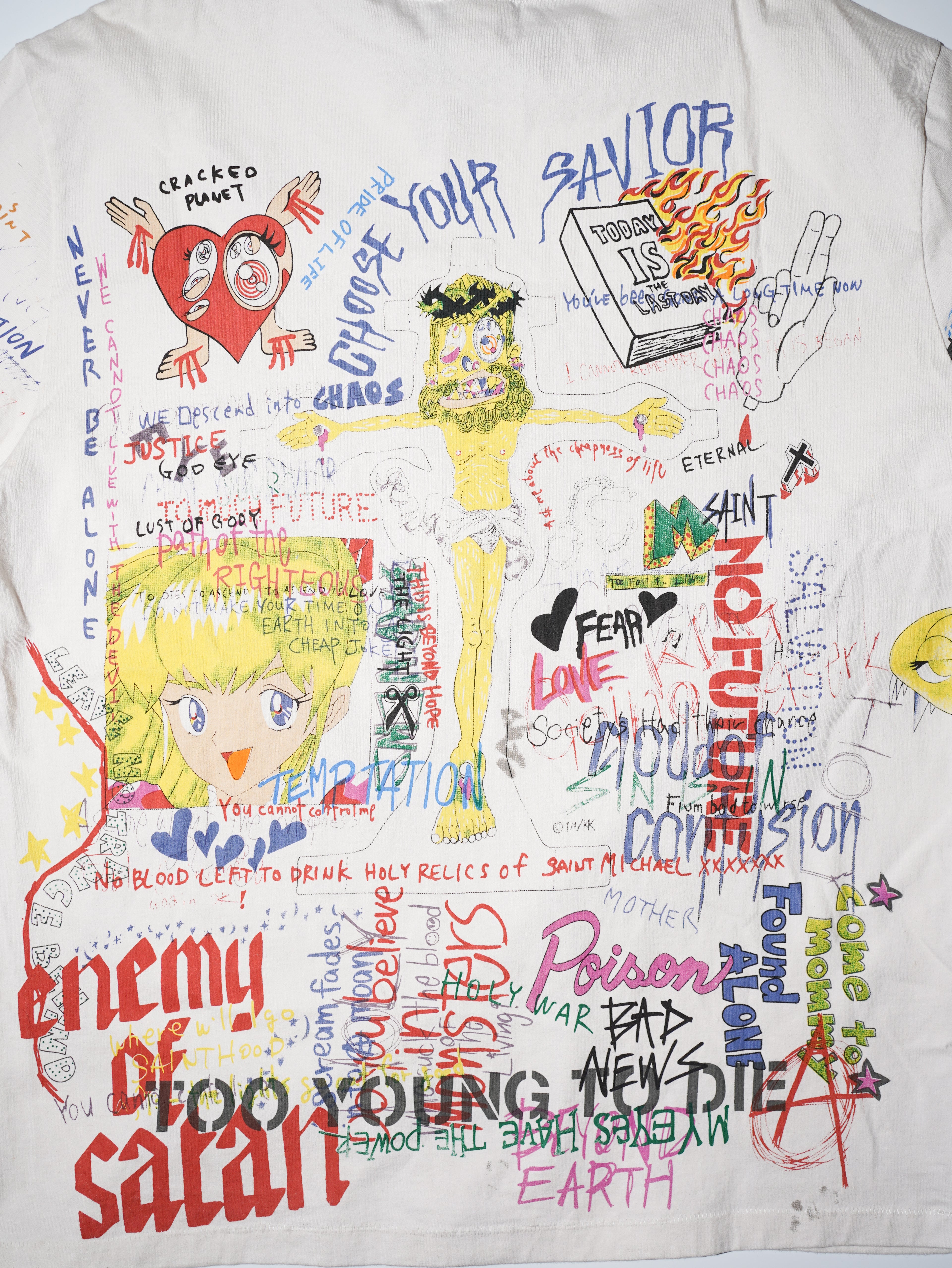 Saint Michael x Takashi Murakami Graffiti Print Vintage T-shirt